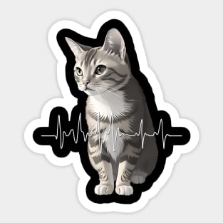 Heartbeat Cat Sticker